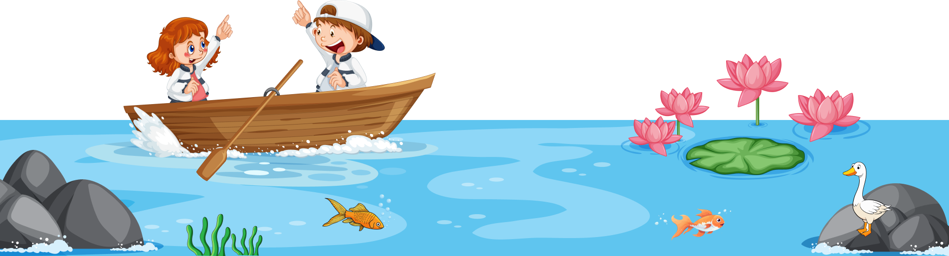 Children in boat scene